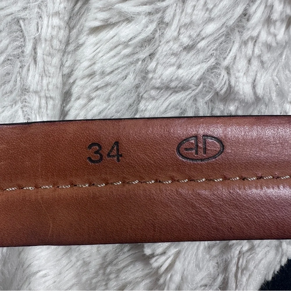Andrea D'amico Men’s Black Leather Belt Made in Italy, 34